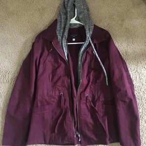 Maroon and grey jacket